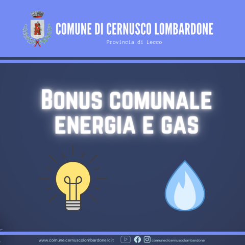 BONUS COMUNALE ENERGIA ELETTRICA E GAS